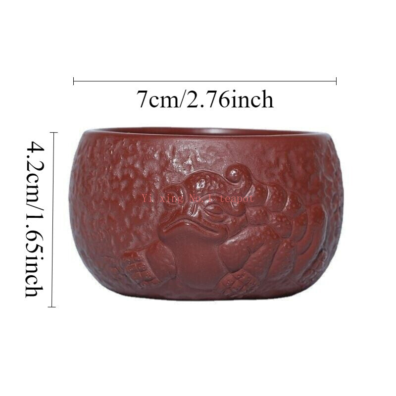 120ml Real Yixing Zisha Purple Clay Tea Cup Toad Carved Handmade Master Cup New