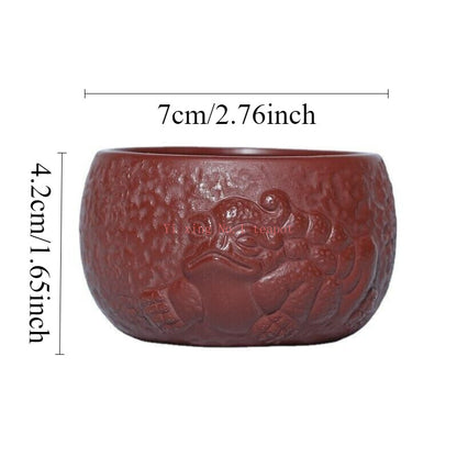 120ml Real Yixing Zisha Purple Clay Tea Cup Toad Carved Handmade Master Cup New