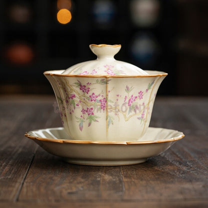 Ru Kiln Tea Tureen Ceramic Sancai Tea Maker Gaiwan Can Raise Teaware