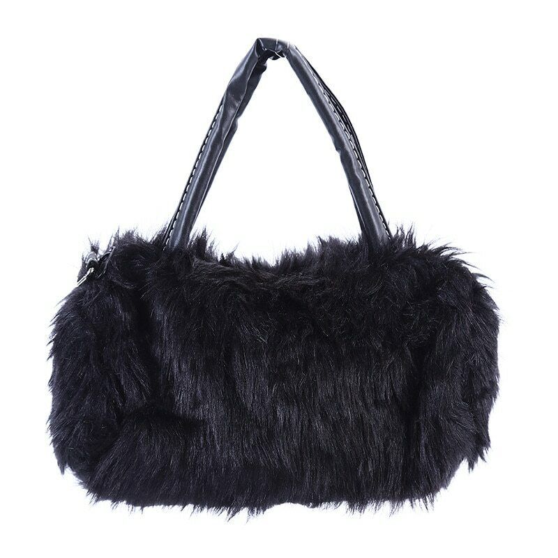 Pretty Cute Faux Rabbit Fur Handbag Shoulder Messenger Bag Fashion Long FurGrass