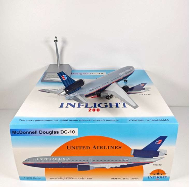 1:200 InFlight United Airlines DC-10 N1853U Airplane Diecast Plane Model