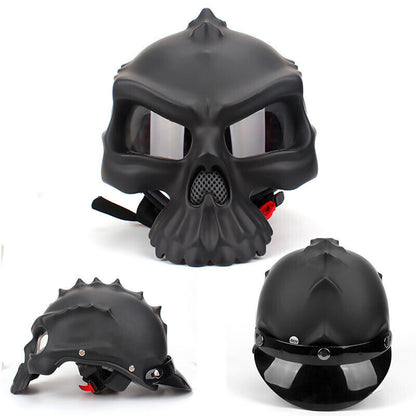 NEW Vintage Motorcycle Helmet Fashion Reversible Skull Half-Helmet For Men Women