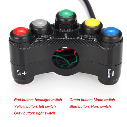 Universal Aluminum Alloy 7/8" Motorcycle 22mm Handlebar Mount Switch 7 Button A