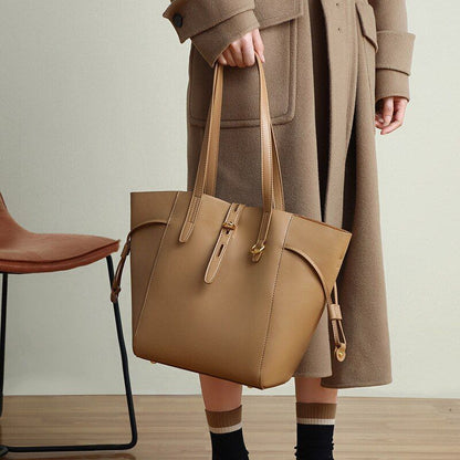 Genuine Leather Shoulder Bags Bucket Big Handbag Fashion Large Capacity Tote Bag
