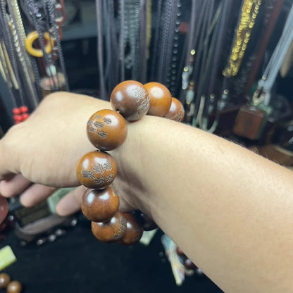 20mm Lightning Strike Wood Jujube Wood Bracelet Taoist Hand String Amulet Bead