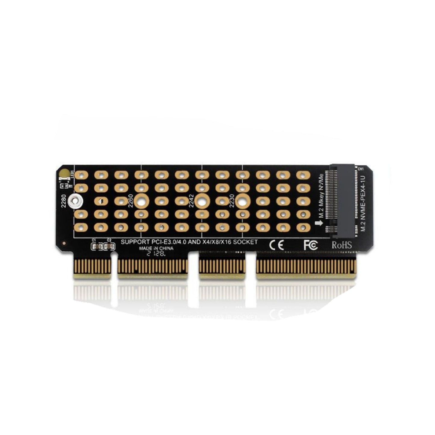 PH41-U1 M.2 NVMe SSD to PCI-E 4.0 Single Disk Adapter Card PCIe x4 x8 x16 Card