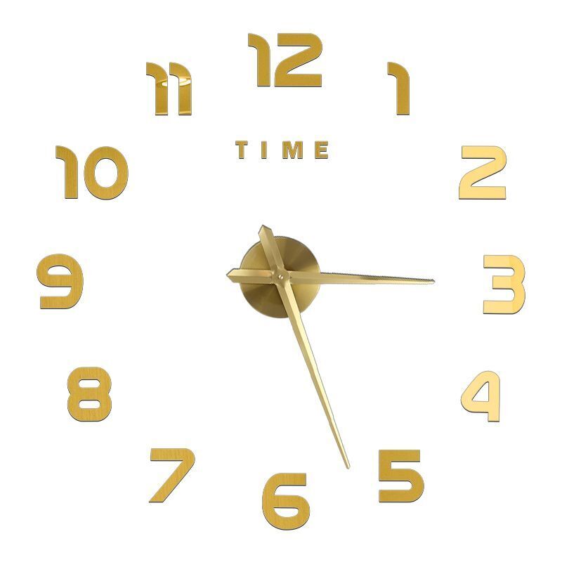 DIY Wall Clocks Acrylic Mirror Large 3D Frameless Home Living Room Decor 37-47In