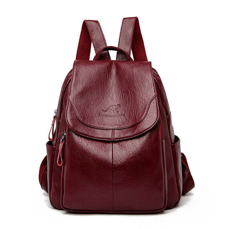 Premium PU Leather Backpack Women Vitange Satchel Rucksack Travel Shoulder Bag