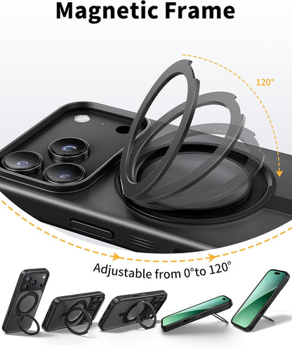 for Iphone 17 Pro Max Case with Ring Stand 360°Rotatable, Compatible with Magsaf