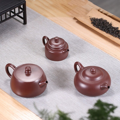 Full Handmade Tea Pot Dezhong Pot Marked True Yixing Zisha Purple Grit Clay New