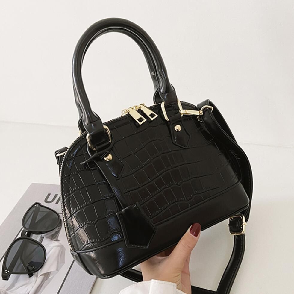 Pattern Tote Shell Bag Synthetic Leather Handbag Vintage Shoulder Bag 23*11*17cm