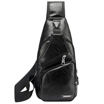 Messenger Bag USB Chest Bag Designer Leather Shoulder Bags Men's Birthday Gifts
