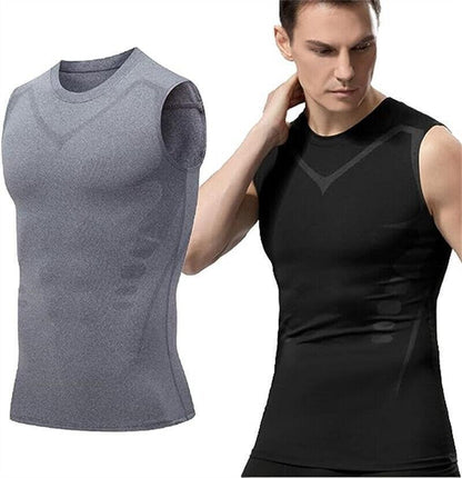 Sculptcore - Men's Body Shaper, Compression Ionic Shaping Shirt