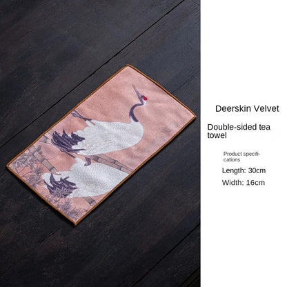Tea Towel Tea Table Towel Rag Light Luxury Chinese Absorbent Pot Towel Tea Mat