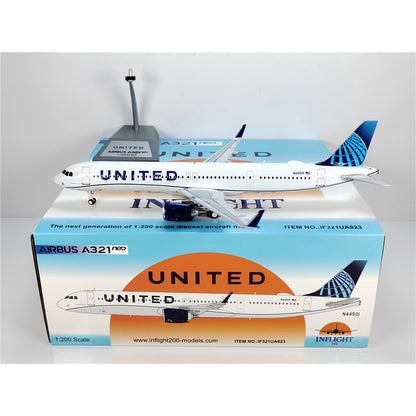 1:200 InFlight United Airbus A321neo Passenger Airplane Diecast Plane Model
