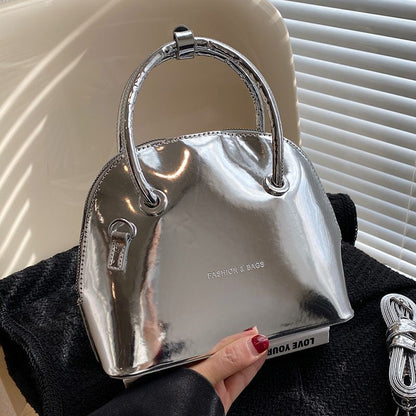 Women Shiny Bright Shell Bags Handbag Evening Clutch Patent Leather Versatile