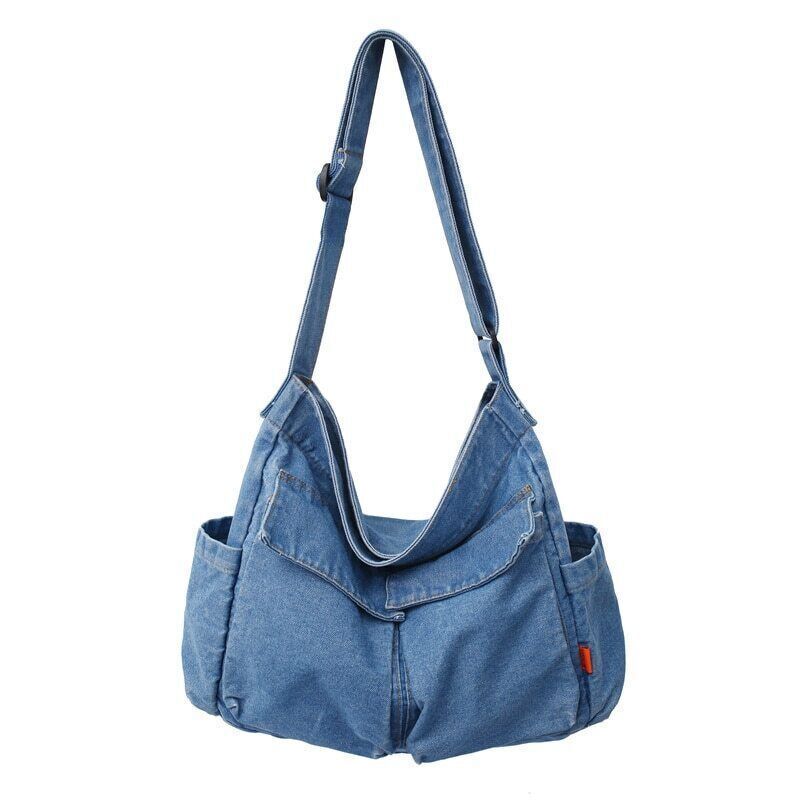 Canvas Shoulder Bags Solid Soft DenimTravel Bag Women Package