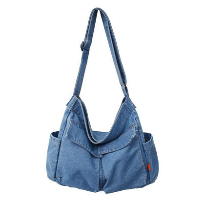 Canvas Shoulder Bags Solid Soft DenimTravel Bag Women Package