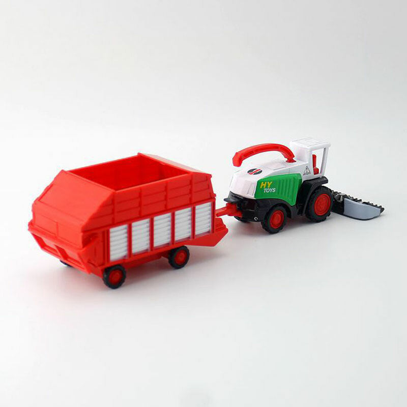 Farm Tractor Front Harvester with Trailer Diecast Farm Vehicle Metal Model Car