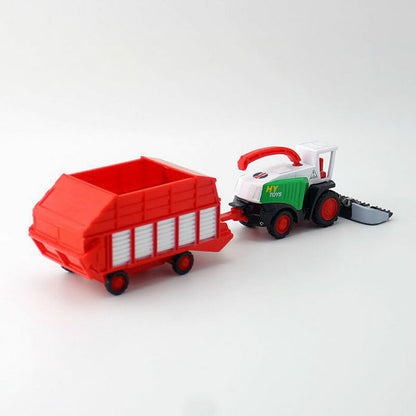Farm Tractor Front Harvester with Trailer Diecast Farm Vehicle Metal Model Car