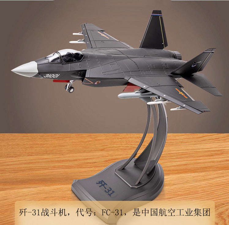 1:24 56CM China J-31 Gyrfalcon Fighter Airplane Diecast Military Aircraft Model