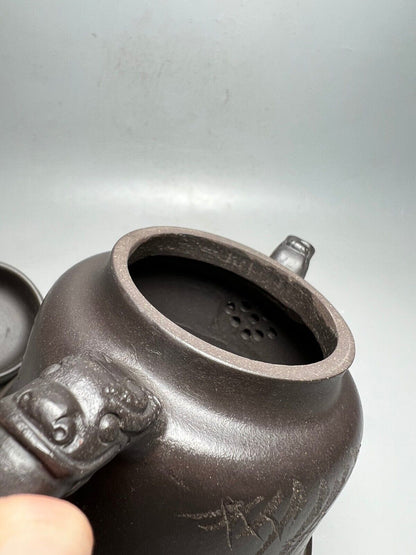 Chinese Yixing Zisha Clay Handmade Exquisite Teapot （龙吟 底款：孙红英）