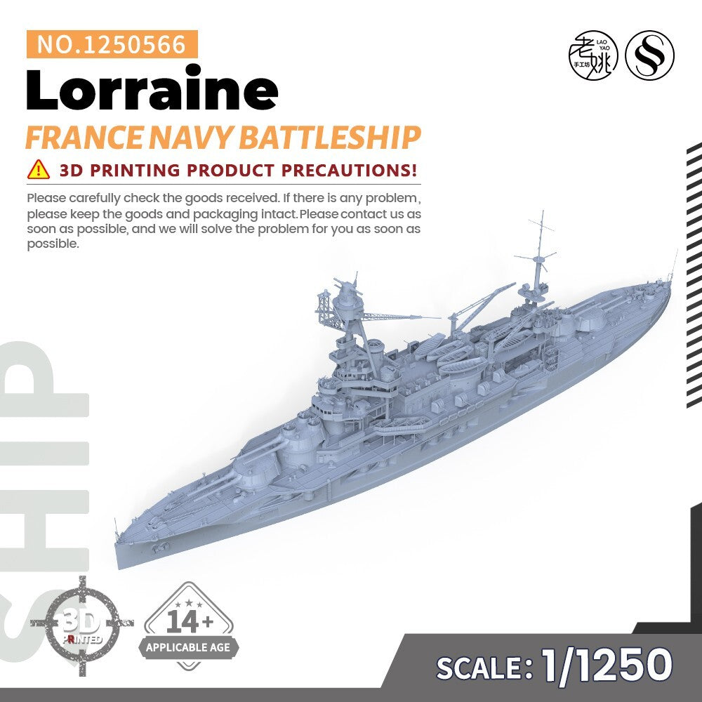 SSMODEL SSC1250566 1/1250 Military Model Kit France Navy Lorraine Battleship