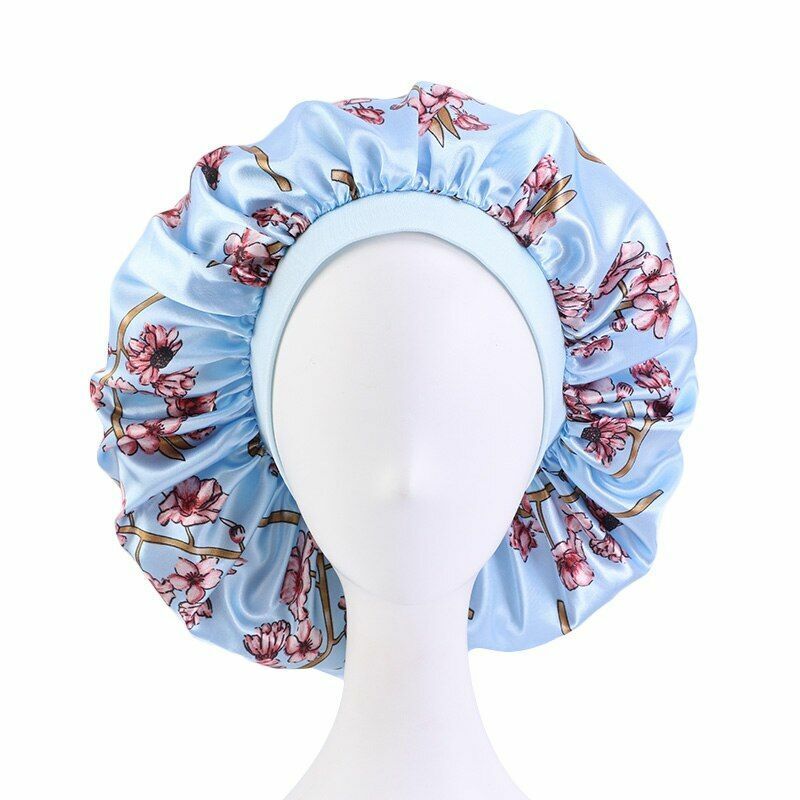 Sleep Night Cap Big Size Beauty Satin Silky Bonnet Head Cover Hat Curly Springy