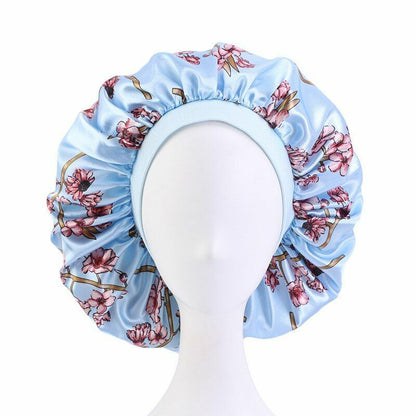 Sleep Night Cap Big Size Beauty Satin Silky Bonnet Head Cover Hat Curly Springy