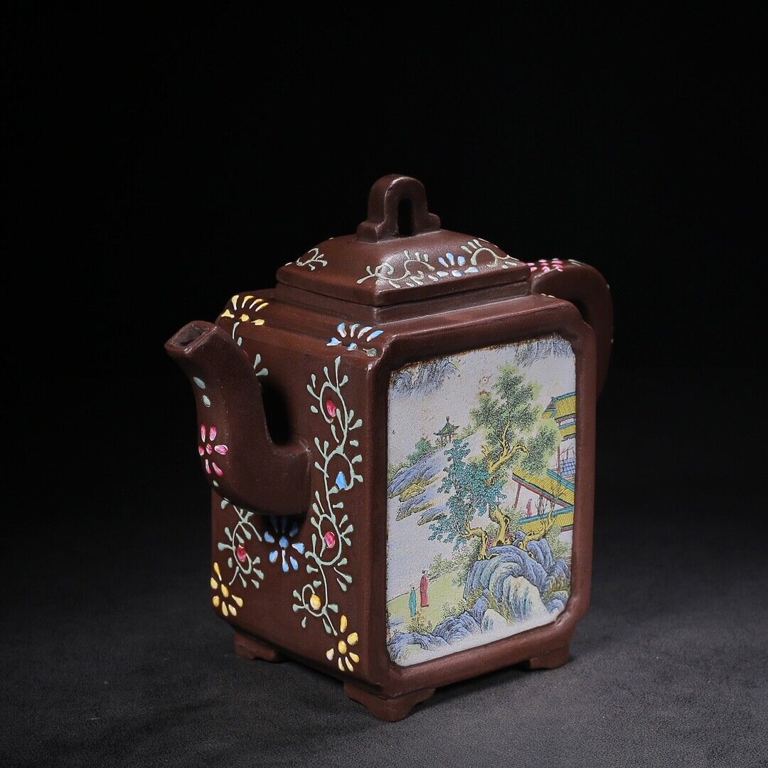 Chinese Yixing Zisha Clay Handmade Exquisite Teapot （四方 底款：陈鸣远）