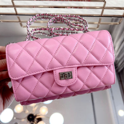 Quilted Lambskin Leather Wallet Chain Purse Phone Clutch Crossbody Shoulder Bag