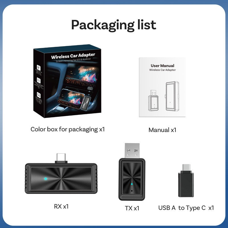 Wireless CarPlay dual system mirror car adapter FOTA upgrade car machine box
