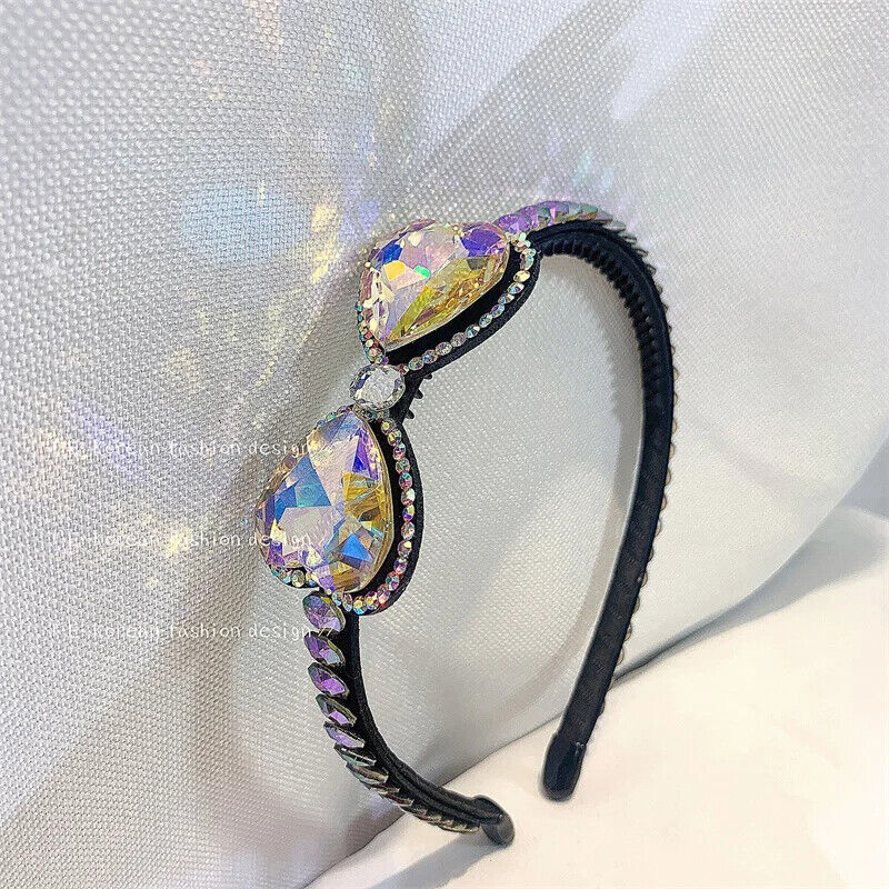 Women Headband Vintage Baroque Flower Big Diamond Luxury Fashion Party Hairbands