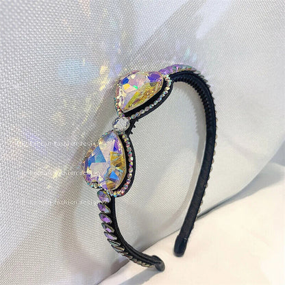 Women Headband Vintage Baroque Flower Big Diamond Luxury Fashion Party Hairbands