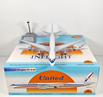1:200 InFlight United DC-8-62 N8971U Passenger Airplane Diecast Plane Model