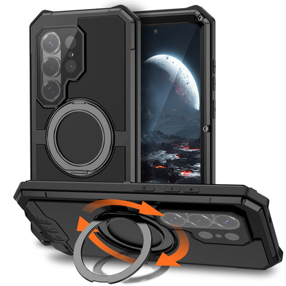 Magnetic Armor Case for Samsung S26Ultrax with 360° Kickstand Wireless Charging
