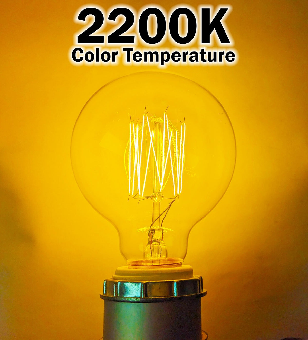 4 Pack of Dimmable G80 Vintage Edison Light Bulbs, 60W 2200K Amber Glow