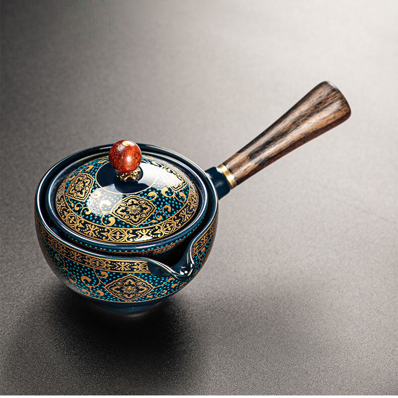 Automatic Spinning Travel Kettles Portable Lazy Kung Fu Tea Set Teapot Teaware