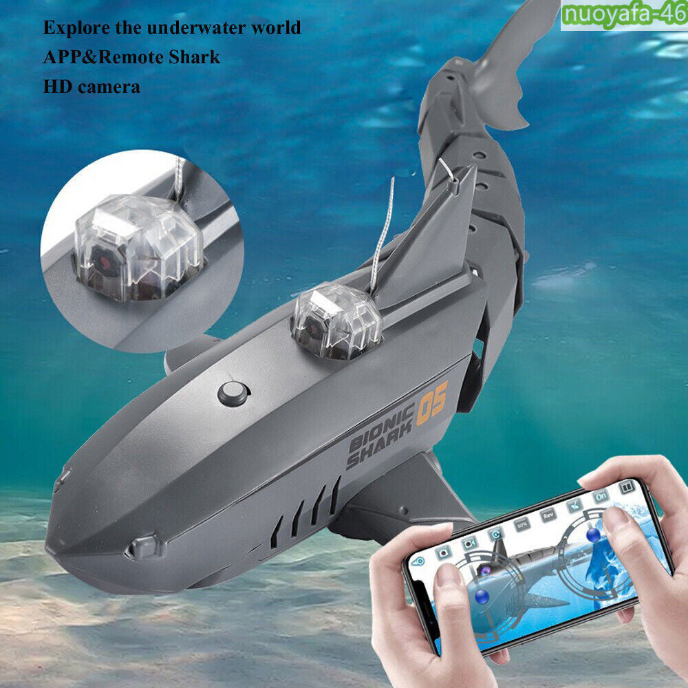 2.4G RC Electric Shark Fish Boat Remote Control Submarine Waterproof With Camera