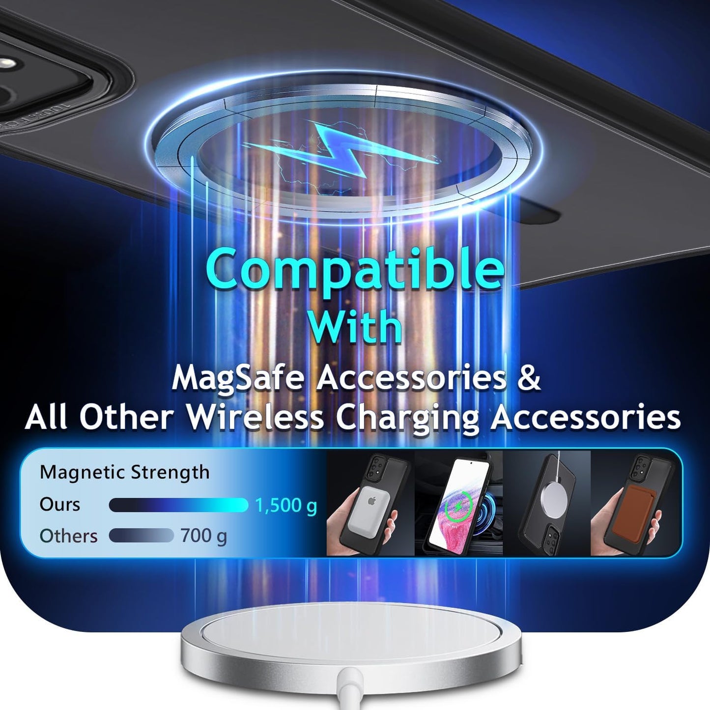 Magnetic for Samsung Galaxy A53-5G Phone Case, Black | Compatible with Magsafe |