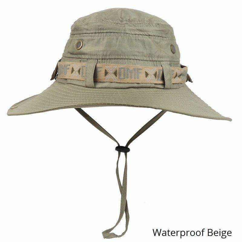 Hat Waterproof Bucket Men Women Outdoor UV Protection Wide Brim Hiking Fishing