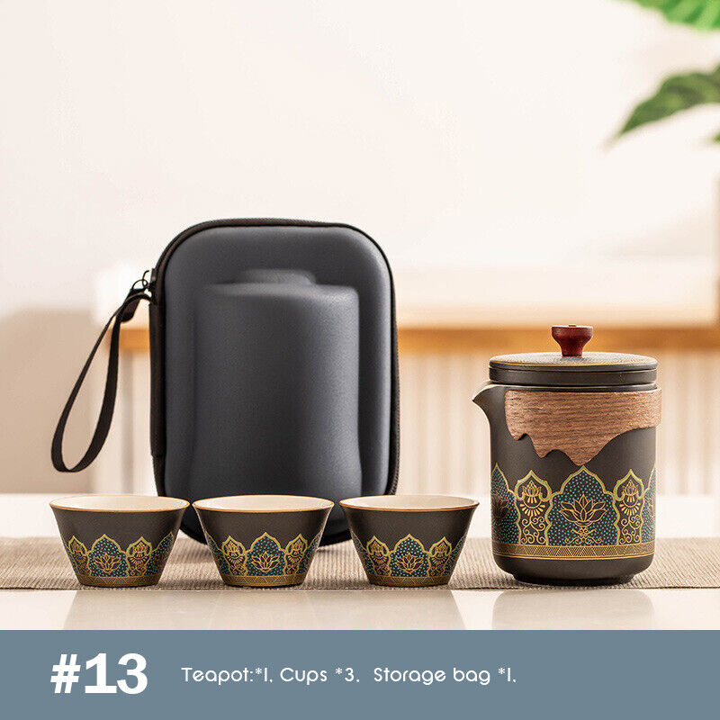 Outdoor Office Camping Tea Ceramic Set Porcelain Chinese Gongfu Tea Cup Set