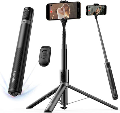 67'' Automatic Phone Tripod, Auto-Open Selfie Stick for Iphone with Remote, 360°