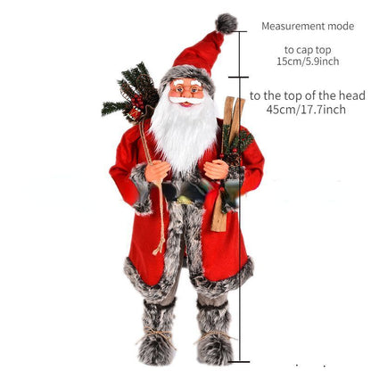 Christmas Ornaments 30-45cm Large Santa Claus Dolls Standing Figurine Home Decor