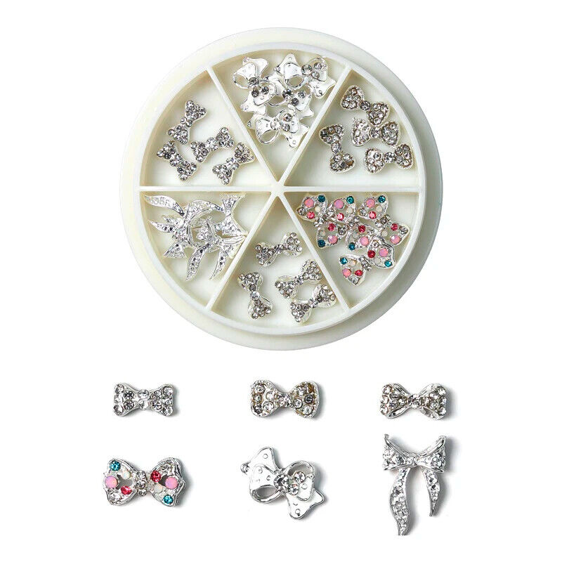 Nail Charms 30Pcs Boxed Luxury Shiny Planet Alloy 3D Art Rhinestones Bling Decor
