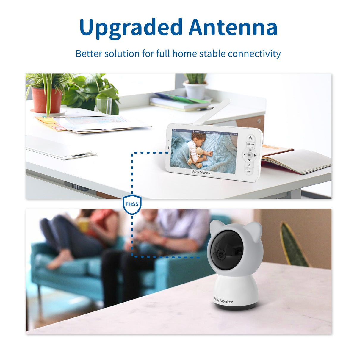Upgraded Smart WiFi Baby Monitor B5, 5-inch Display, 1080p Camera 3000mAh