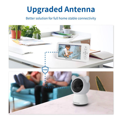 Upgraded Smart WiFi Baby Monitor B5, 5-inch Display, 1080p Camera 3000mAh