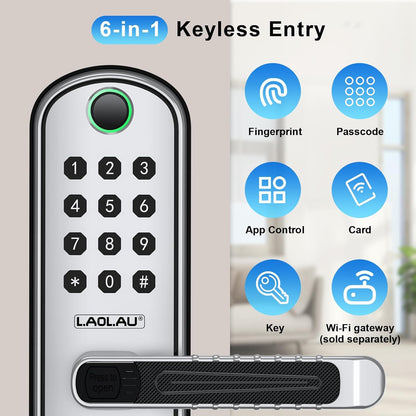 B04 Fingerprint Electronic Door Lock with Keypad and Handle – Keyless Entry Smar
