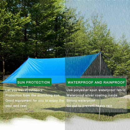 3*3M Hammock Waterproof Rain Fly Tent Portable Sun Shelter UV Protection 750 g