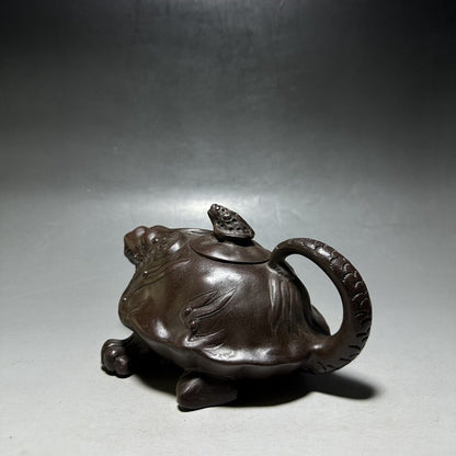 Yixing Zisha Clay Teapot Dragon Turtle Pot Made By Emperor Qianlong 450ml